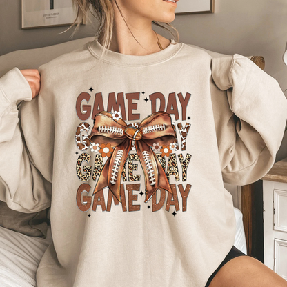 Game Day Football Sweatshirt Coquette Bow Sweater