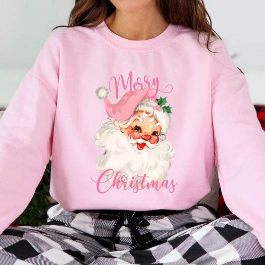 Vintage Santa Sweatshirt Merry Christmas Sweater