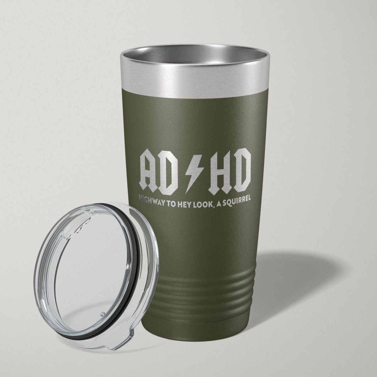 ADHD Hey Look, A Squirrel 20oz Laser Engraved Tumbler Travel Mug Tumblers - VividEditions