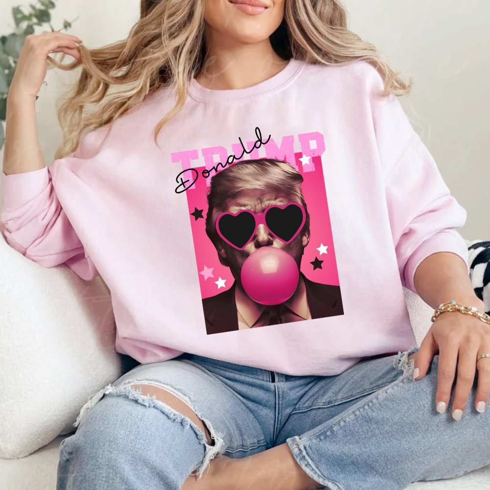 Bubble Gum Trump Sweatshirt Women's Sweater Sweater