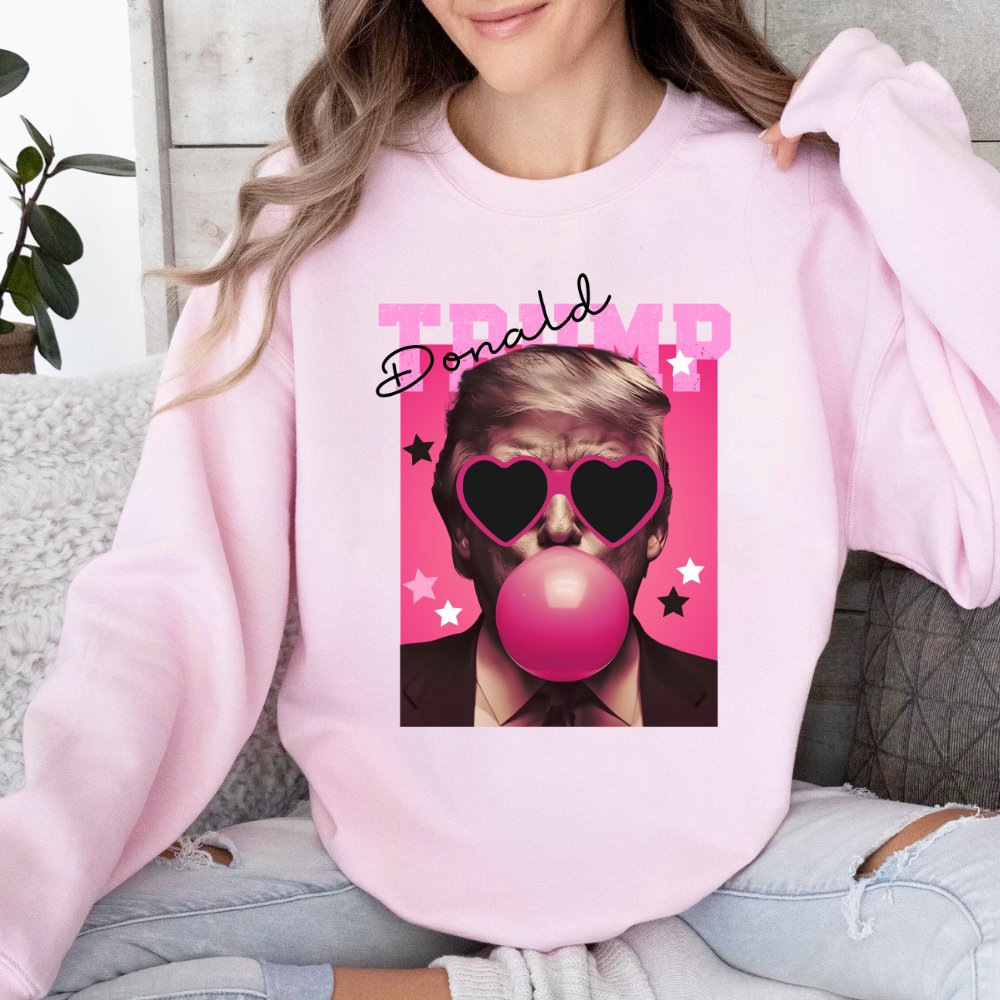 Bubble Gum Trump Sweatshirt Women's Sweater Sweater