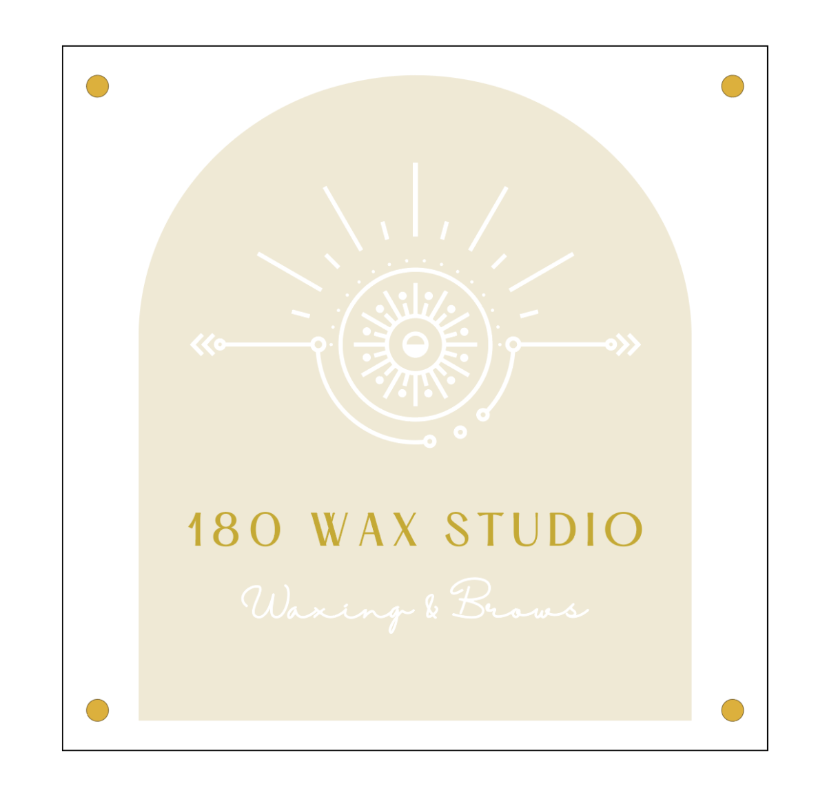 Custom Business Sign for 180 Wax Studio Name Sign