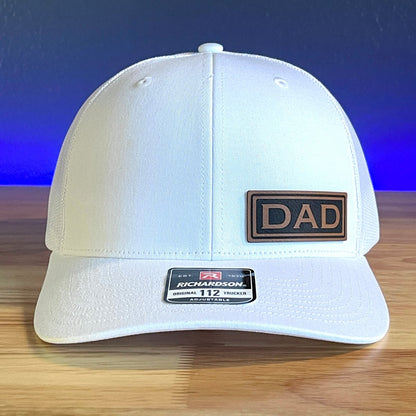 DAD Side Leather Patch Trucker Hat White Patch Hat