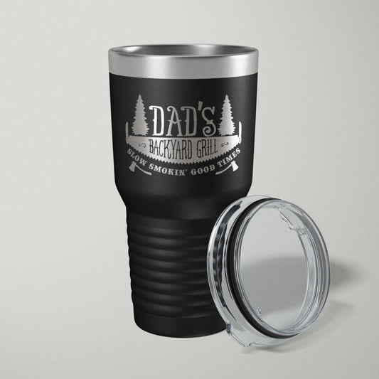 Dad's Backyard BBQ Laser Engraved Tumbler - 30oz Tumblers