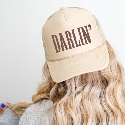 DARLIN' Classic Foam Trucker Hat Khaki Trucker Hat