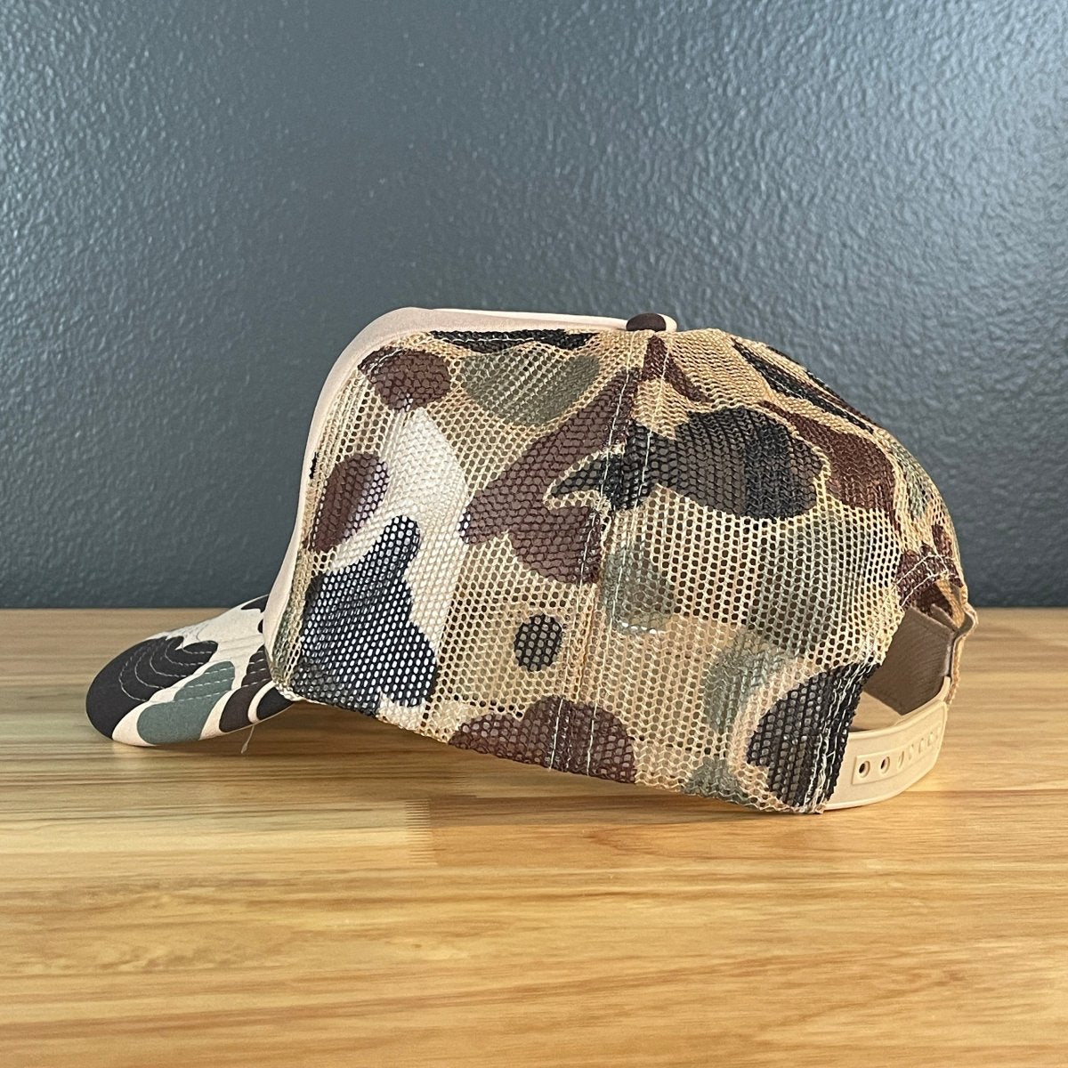 DARLIN' Country Classic Foam Trucker Hat Tan/Camo Trucker Hat