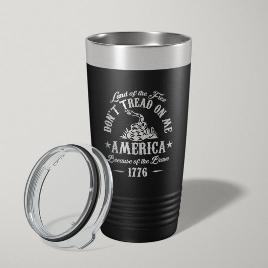 Don't Tread On Me 2nd Amendment 20oz Laser Engraved Tumbler Travel Mug Tumblers