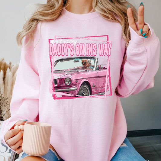 Don't Worry, Daddy's On His Way Trump Sweatshirt Ladies Sweater Sweater