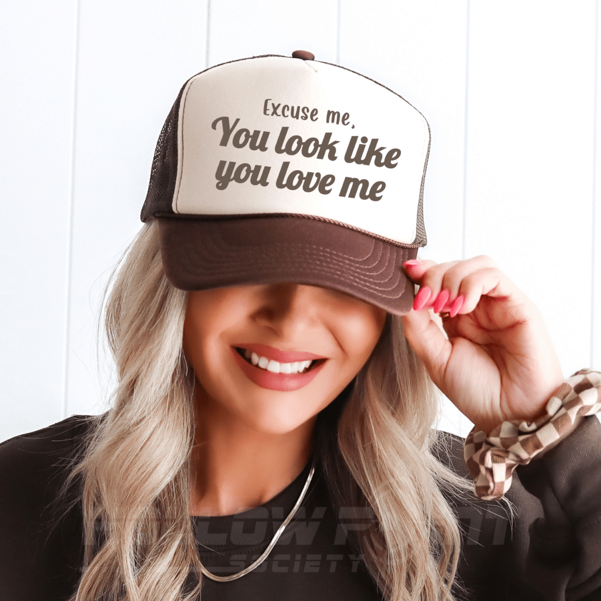 Excuse Me, You Look Like You Love Me Classic Foam Trucker Hat Tan/Brown Trucker Hat