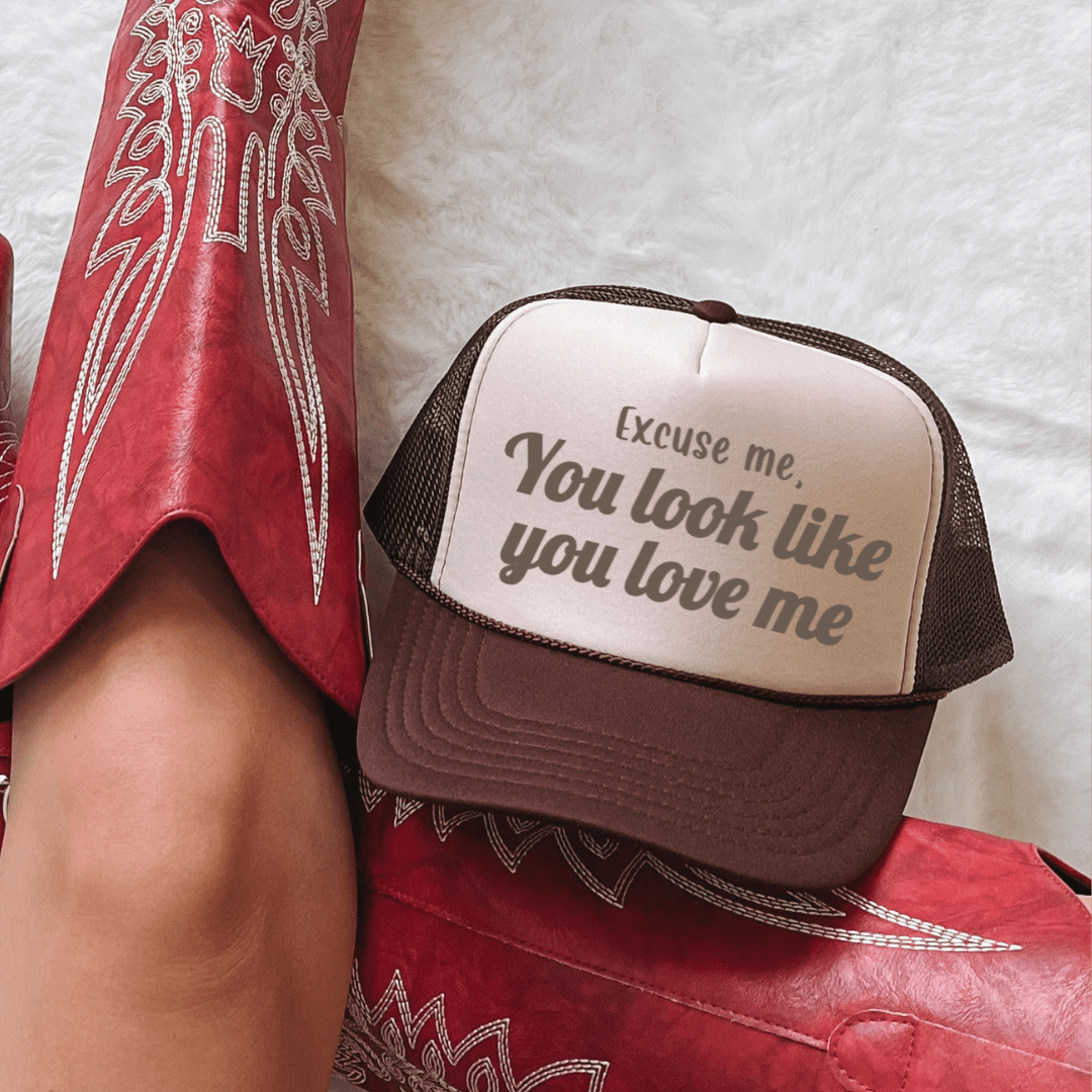 Excuse Me, You Look Like You Love Me Classic Foam Trucker Hat Tan/Brown Trucker Hat