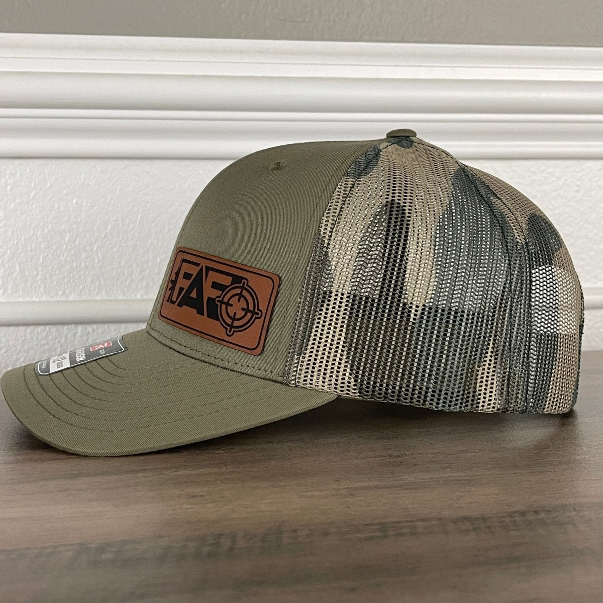 FAFO F Around And Find Out 2A 2nd Amendment Patriotic Leather Patch Hat Green/Camo Patch Hat - VividEditions