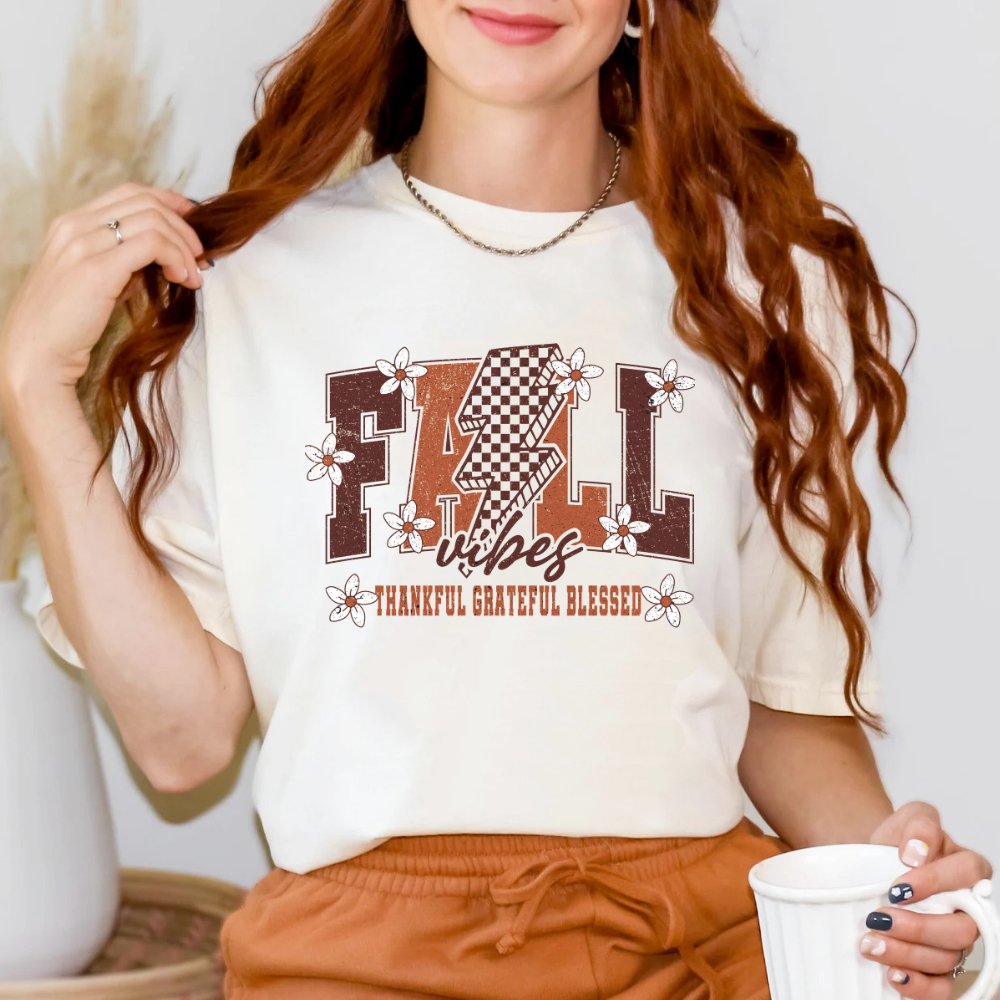 Fall Vibes Thankful Ladies Shirt (3 colors) T-Shirt