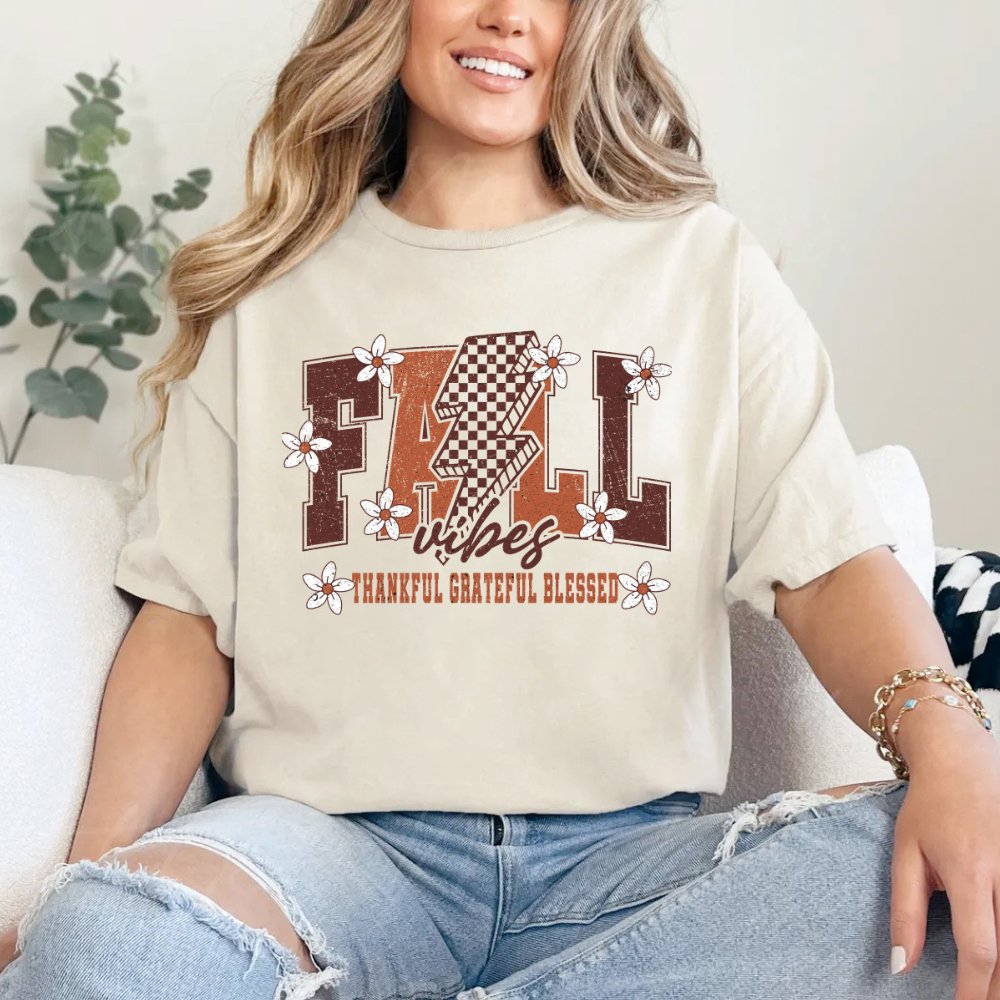 Fall Vibes Thankful Ladies Shirt (3 colors) T-Shirt