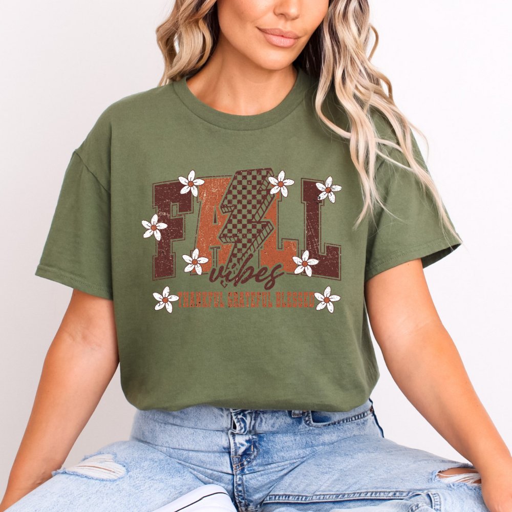 Fall Vibes Thankful Ladies Shirt (3 colors) T-Shirt