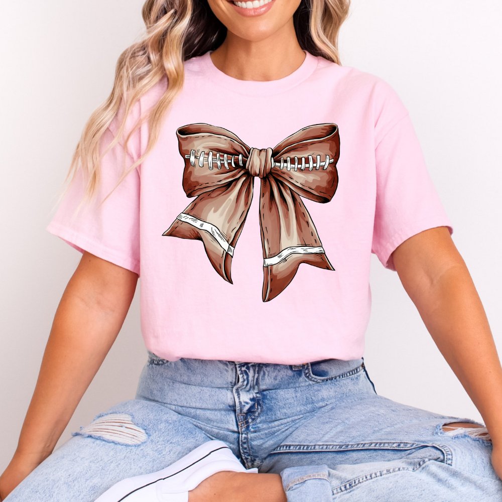 Football Bow Shirt Coquette Tee (4 colors) T-Shirt