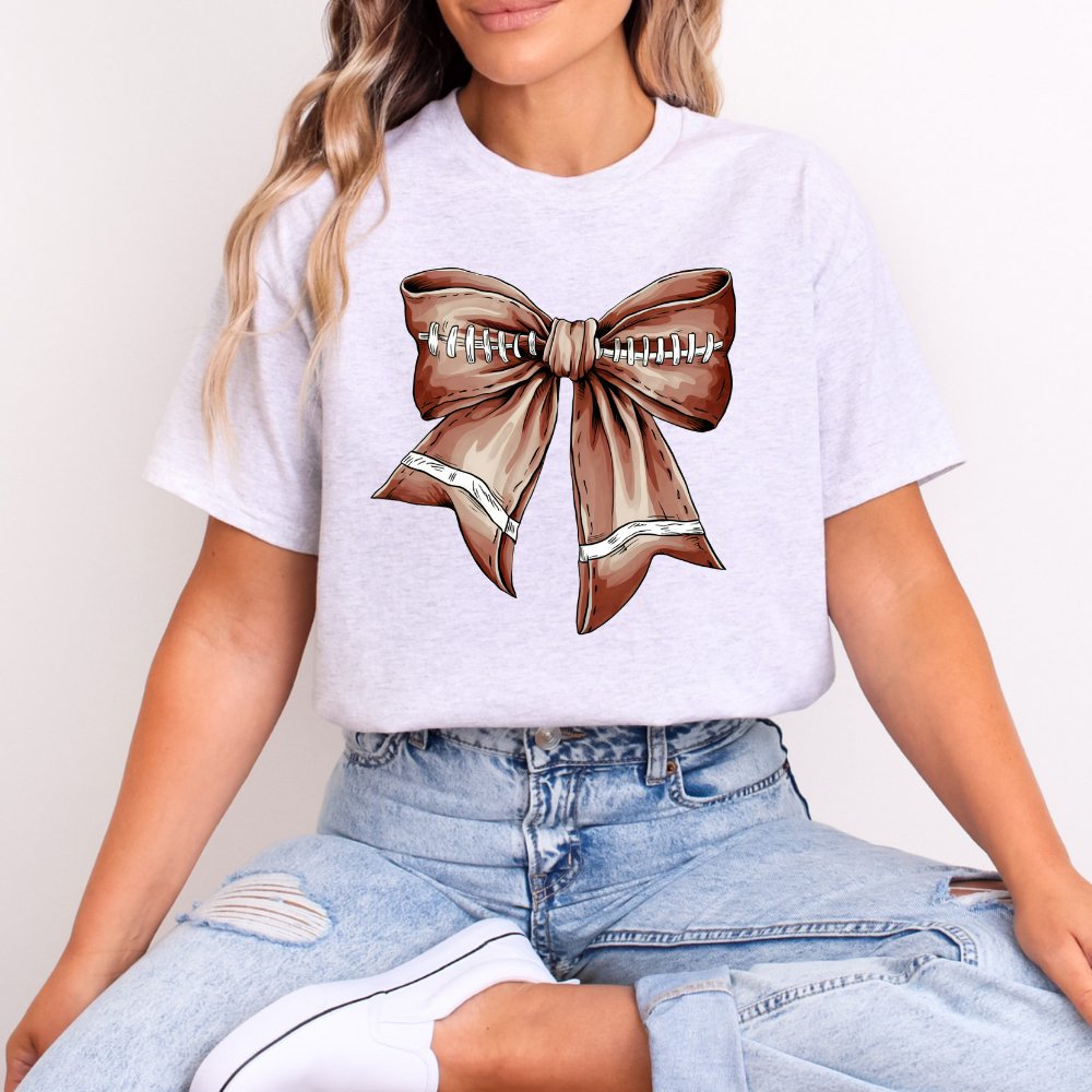 Football Bow Shirt Coquette Tee (4 colors) T-Shirt