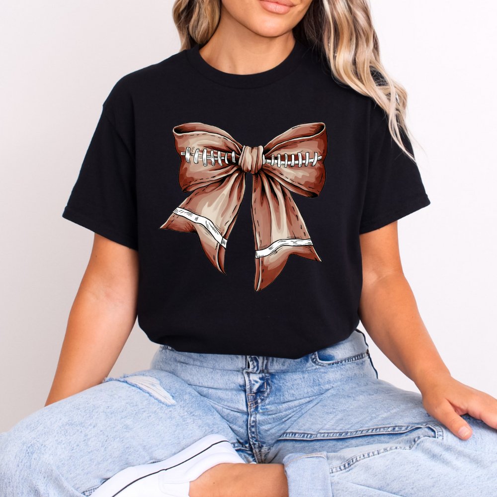 Football Bow Shirt Coquette Tee (4 colors) T-Shirt