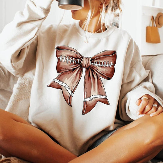 Football Bow Sweatshirt Coquette Sweater Sweater