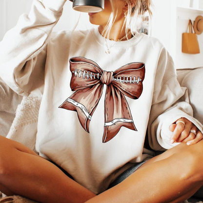 Football Bow Sweatshirt Coquette Sweater