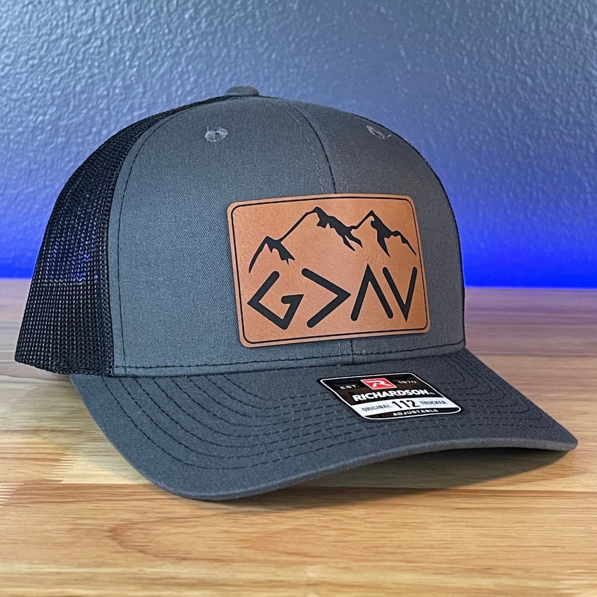 God Is Greater Than The Highs And Lows Christian SnapBack Leather Patch Hat Rawhide Rectangular Patch Hat