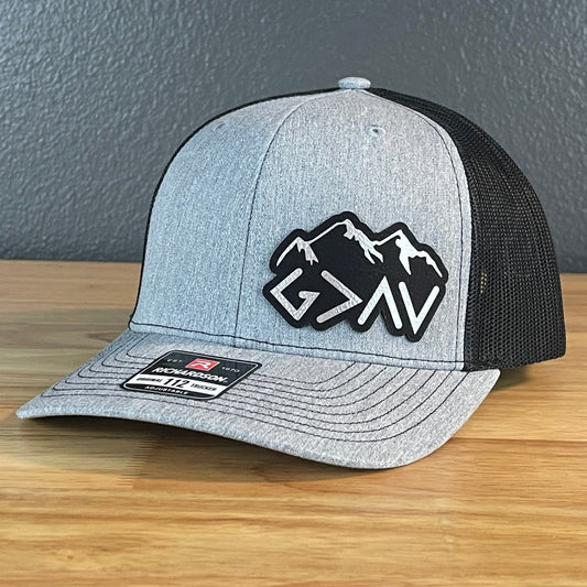 God Is Greater Than The Highs And Lows Christian SnapBack Leather Patch Hat Side Outline Blk/Silv Patch Hat