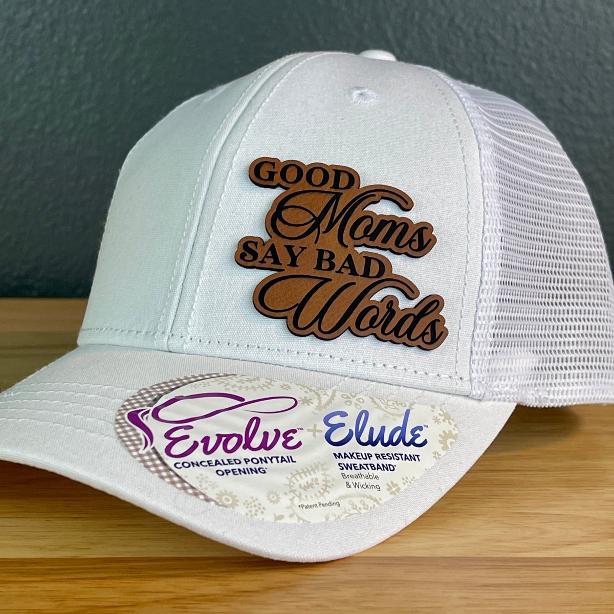 Good Moms Say Bad Words Ponytail Hat Rawhide Patch Women's Hat Patch Hat