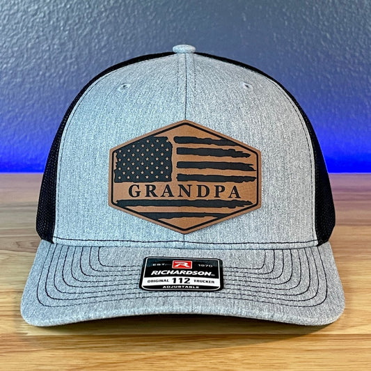 Grandpa American Flag Patriotic SnapBack Patch Hat Grandfather Christmas Gift Patch Hat