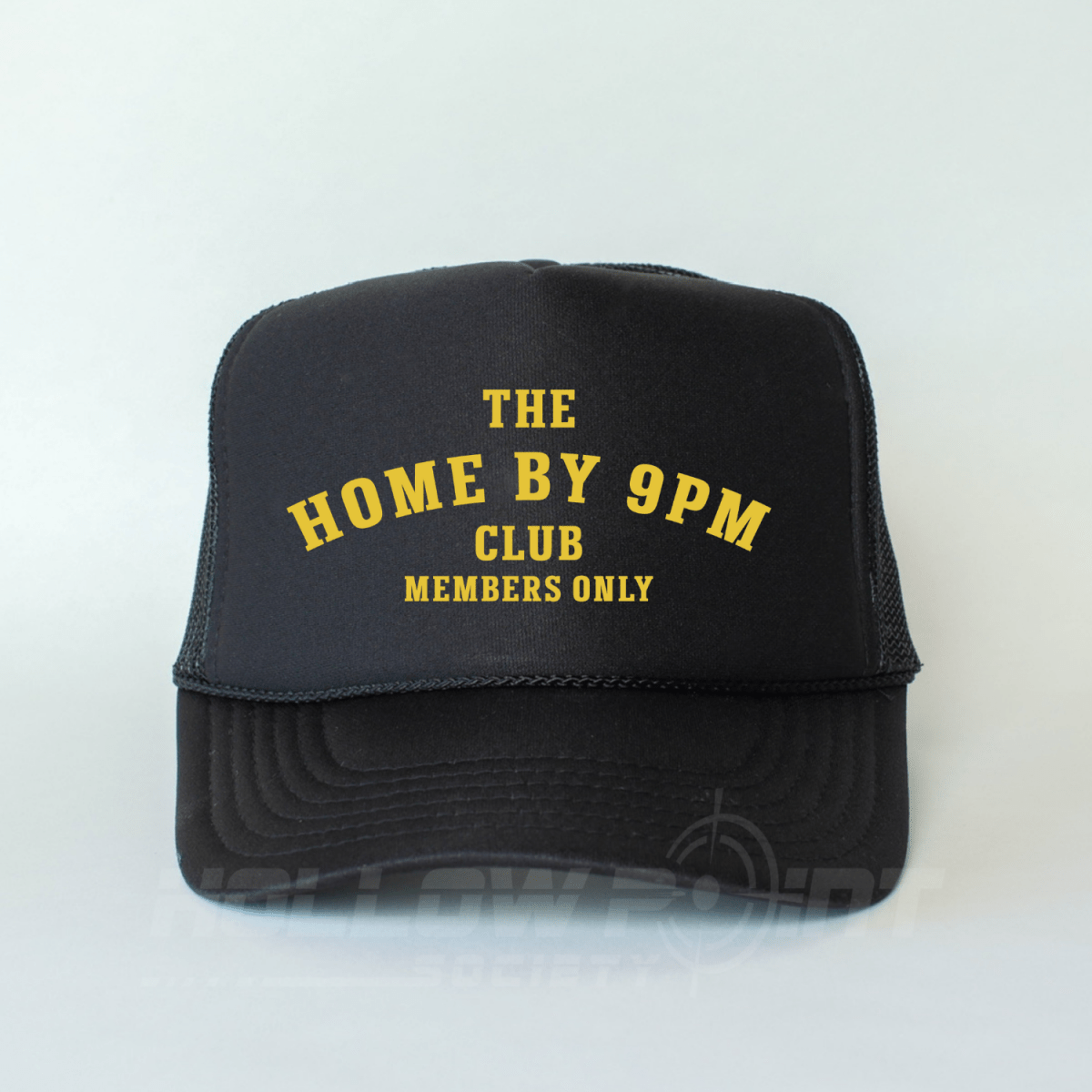 Home By 9pm Club Funny Classic Foam Trucker Hat for Women Black Trucker Hat