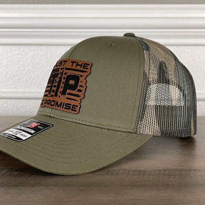 Just the TIP I Promise 2nd Amendment American Flag Patriotic 2A Leather Patch Hat Green/Camo Patch Hat - VividEditions