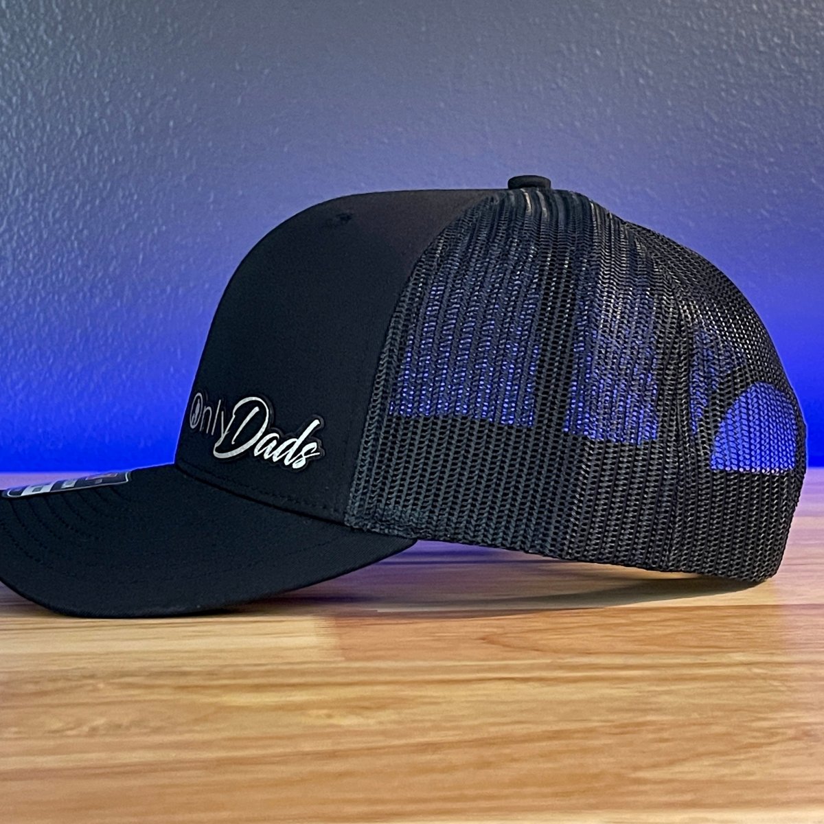 Only Dads Funny Leather Patch Hat Black/Black Patch Hat