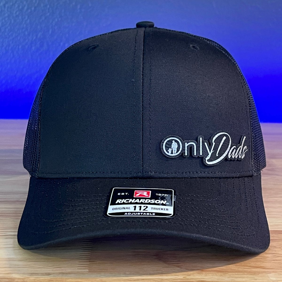 Only Dads Funny Leather Patch Hat Black/Black Patch Hat