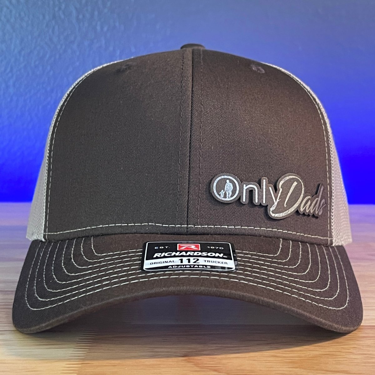 Only Dads Funny Leather Patch Hat Brown/Khaki Patch Hat