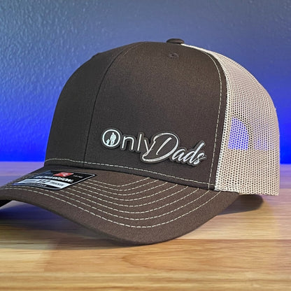 Only Dads Funny Leather Patch Hat Brown/Khaki Patch Hat