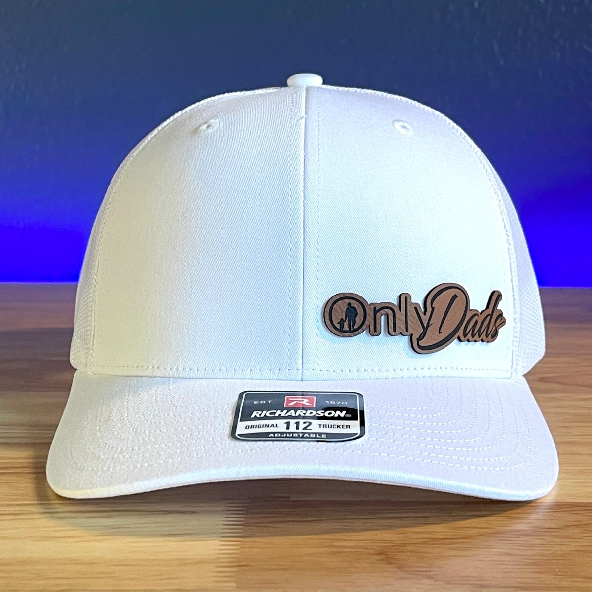 ONLY DADS Funny Leather Patch Trucker Hat White Patch Hat