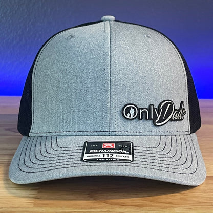 Only Dads Funny Side Leather Patch Hat Black/Silver Patch Hat