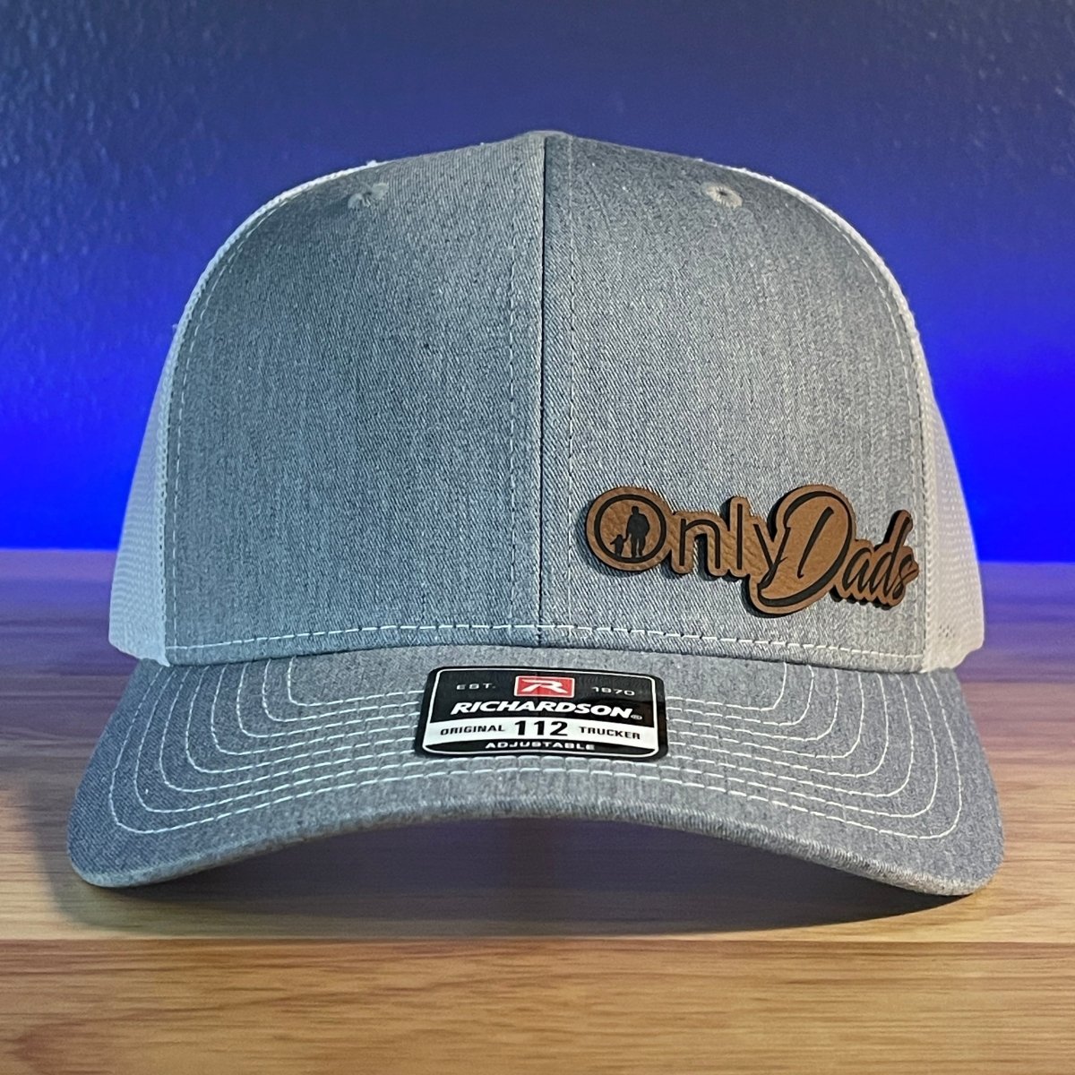 Only Dads Funny Side Leather Patch Hat Grey/White Patch Hat