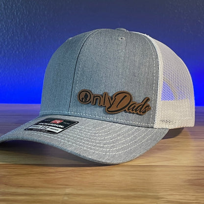 Only Dads Funny Side Leather Patch Hat Grey/White Patch Hat