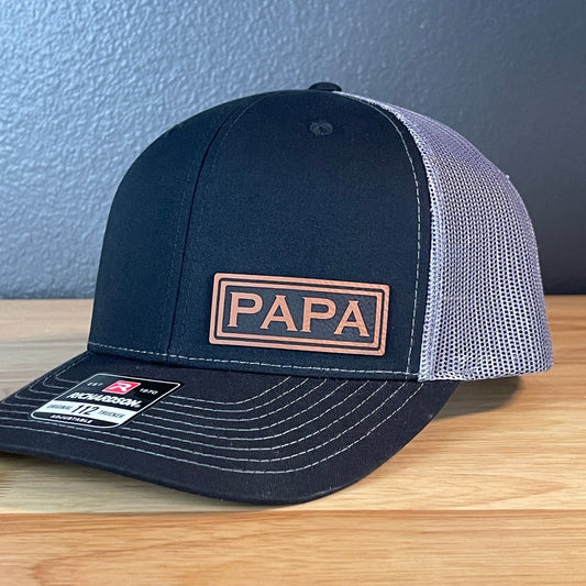 PAPA SnapBack Side Leather Patch Hat Patch Hat