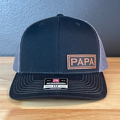 PAPA SnapBack Side Leather Patch Hat Patch Hat