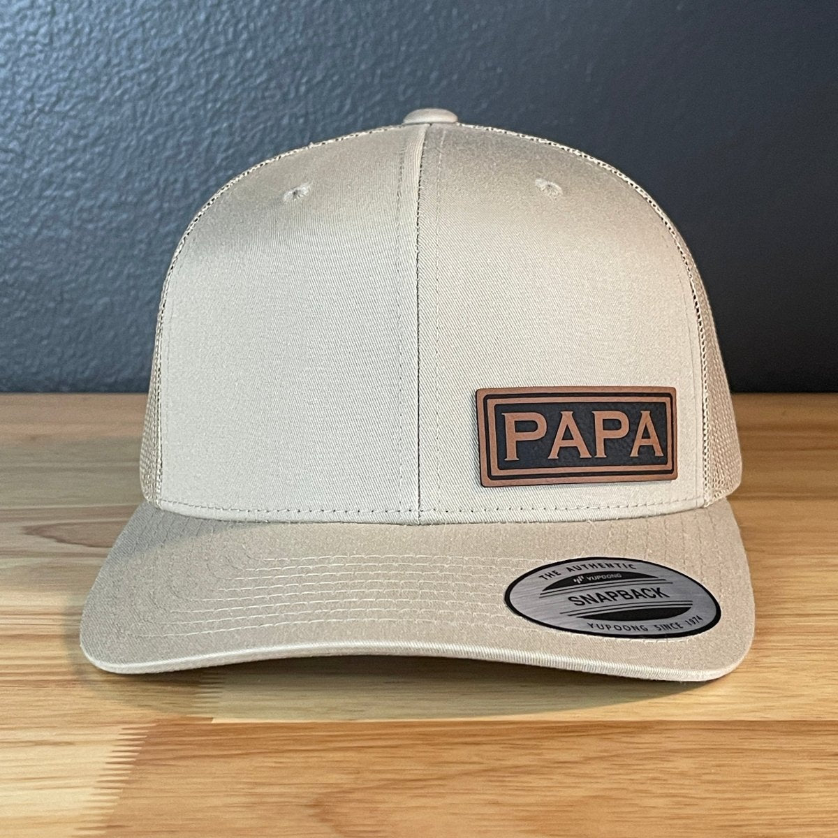 PAPA SnapBack Side Leather Patch Hat Patch Hat