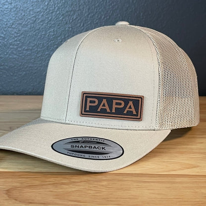 PAPA SnapBack Side Leather Patch Hat Patch Hat