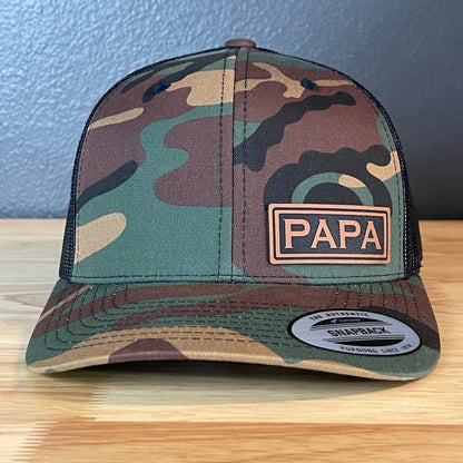 PAPA SnapBack Side Leather Patch Hat Patch Hat