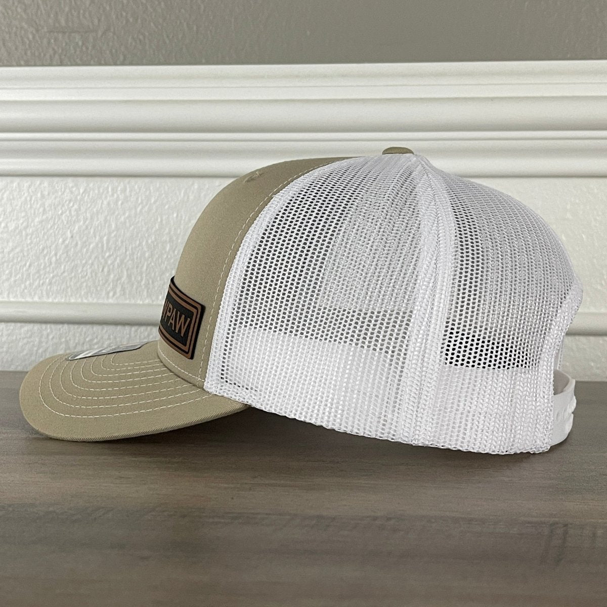 PAWPAW Side Leather Patch Hat Khaki Patch Hat - VividEditions