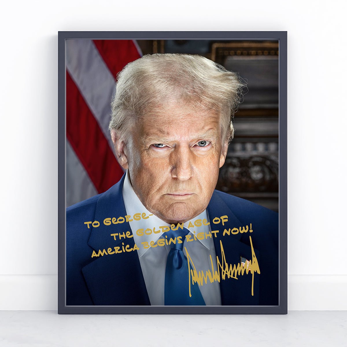 Personalized President Donald J. Trump Autographed 2024 Presidential Portrait Photo with Custom Message Print