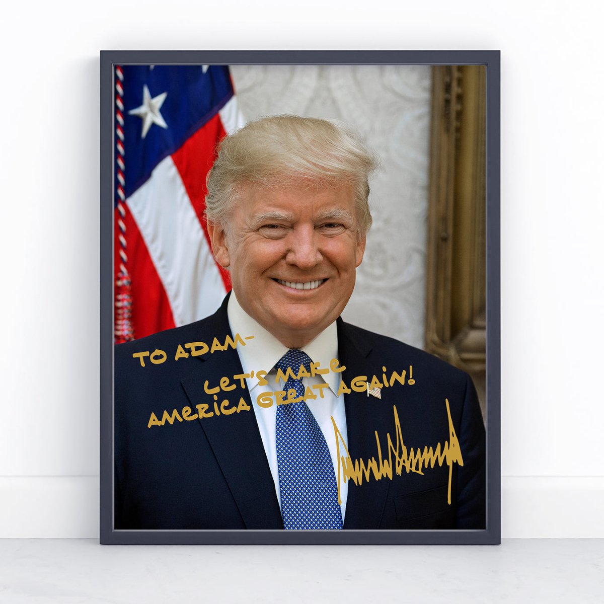 Personalized President Donald J. Trump Autographed Photo with Custom Message Print - VividEditions