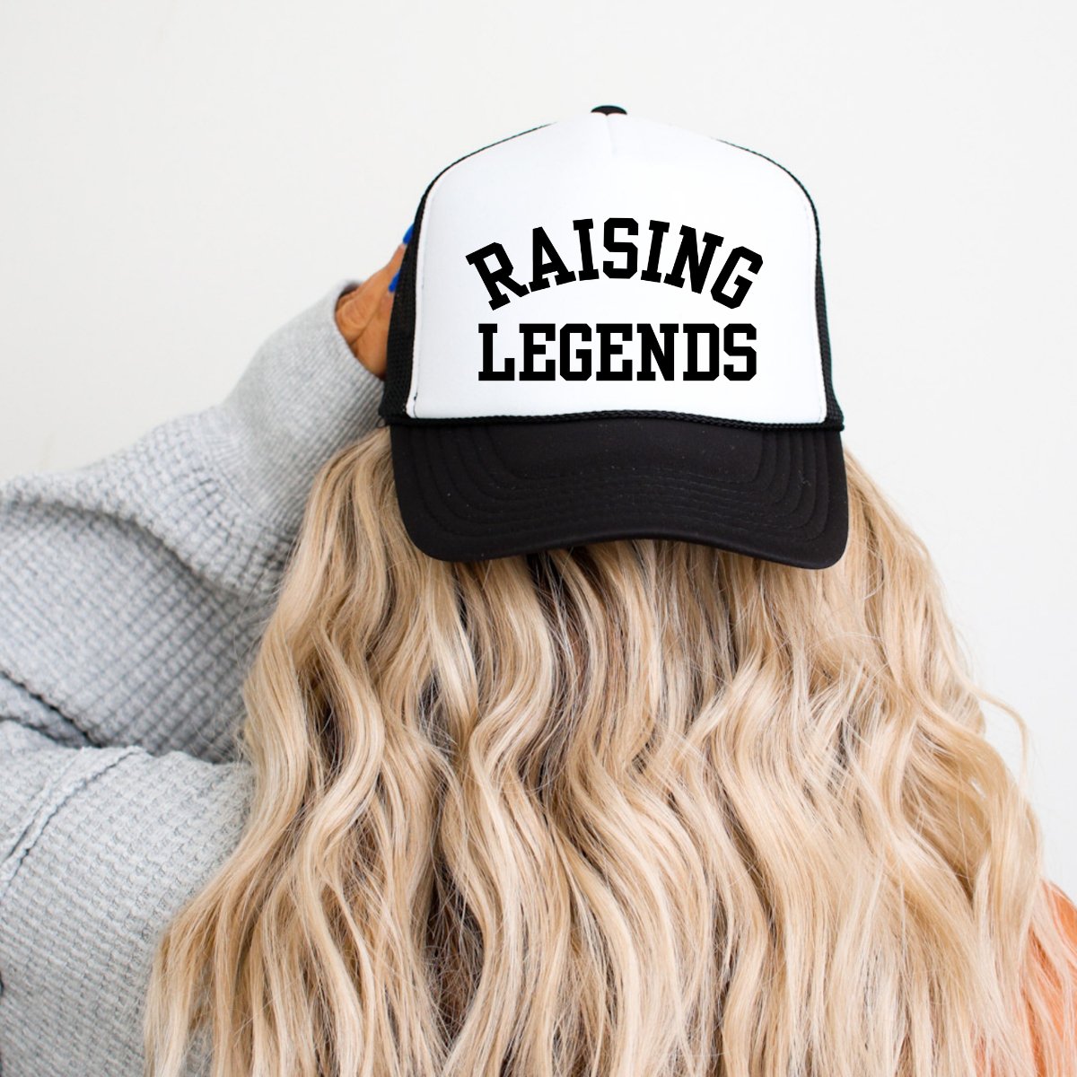 Raising Legends Mom Classic Foam Trucker Hat White/Black Trucker Hat