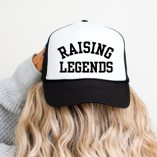 Raising Legends Mom Classic Foam Trucker Hat White/Black Trucker Hat