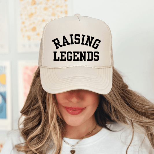 Raising Legends Mom Hat Classic Foam Trucker Hat Khaki Trucker Hat