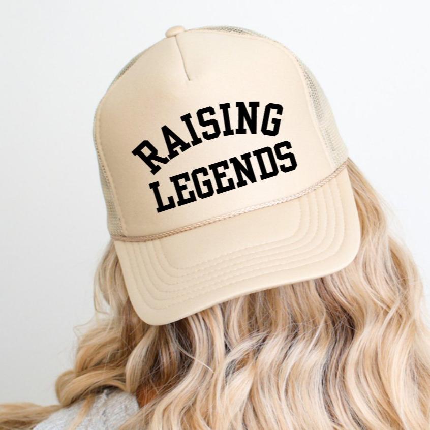 Raising Legends Mom Hat Classic Foam Trucker Hat Khaki Trucker Hat