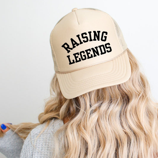 Raising Legends Mom Hat Classic Foam Trucker Hat Khaki Trucker Hat